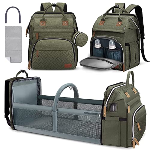 DERSTUEWE Diaper Bag Backpack，Baby Diaper Bags Multi functional Trave