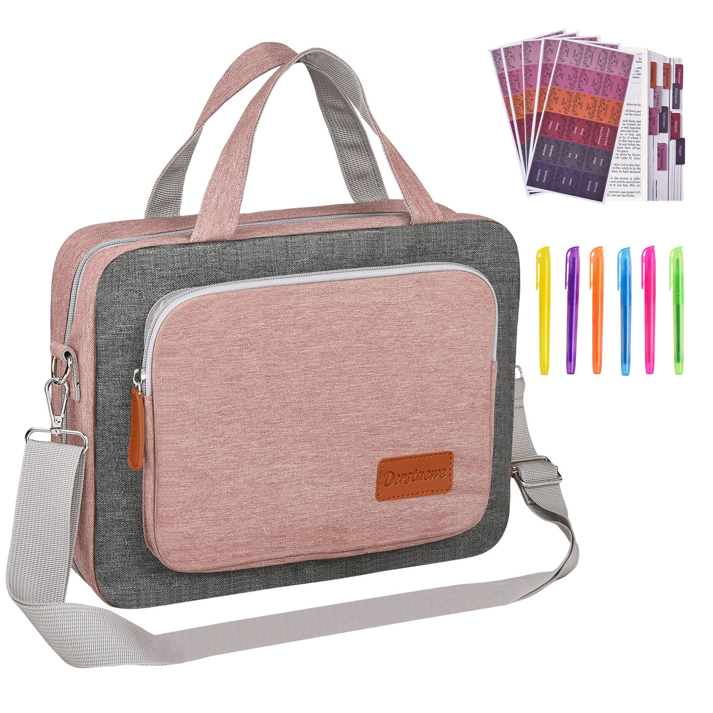 Bible Cover for Women, Book Cover Large Bible Bag Bookcase Church Bag with Handle and Zippered Pocket, Perfect Gift for Men & Women
