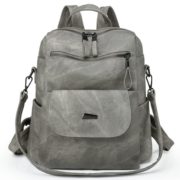 Women Anti-theft PU Leagther Backpack，Fashion Designer Travel Backpack for Men & Women, Pink
