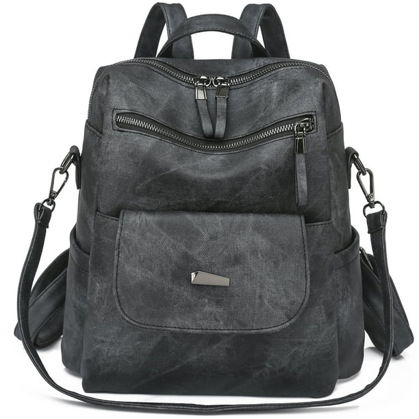 Women Anti-theft PU Leagther Backpack，Fashion Designer Travel Backpack for Men & Women, Pink