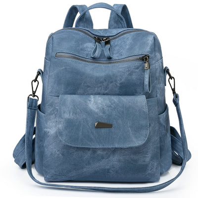 Women Anti-theft PU Leagther Backpack，Fashion Designer Travel Backpack for Men & Women, Pink