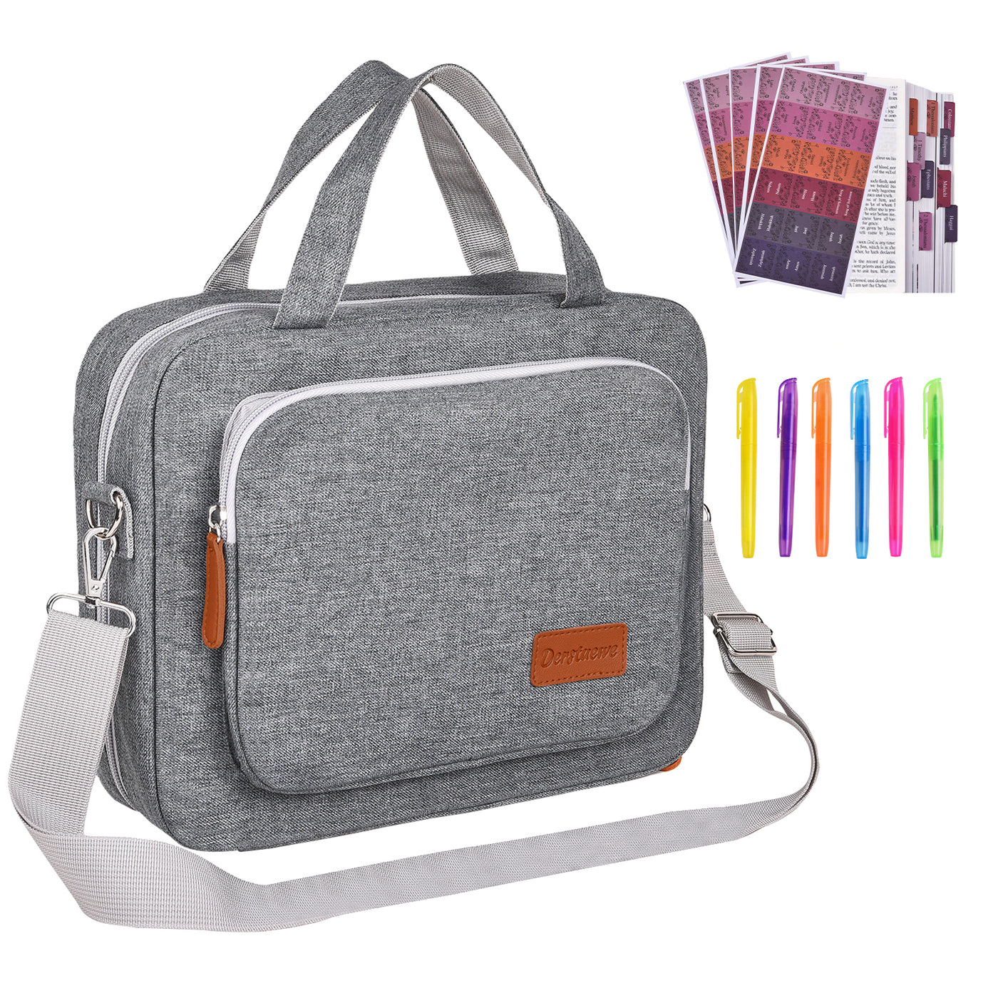 Bible Cover for Women, Book Cover Large Bible Bag Bookcase Church Bag with Handle and Zippered Pocket, Perfect Gift for Men & Women