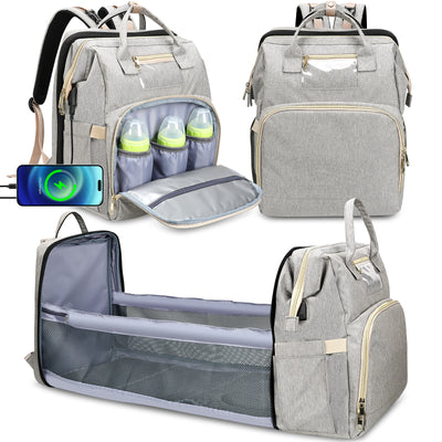 DERSTUEWE Diaper Bag Backpack,Multi-Functional Diaper Bag with Changing Station,USB Charging Port