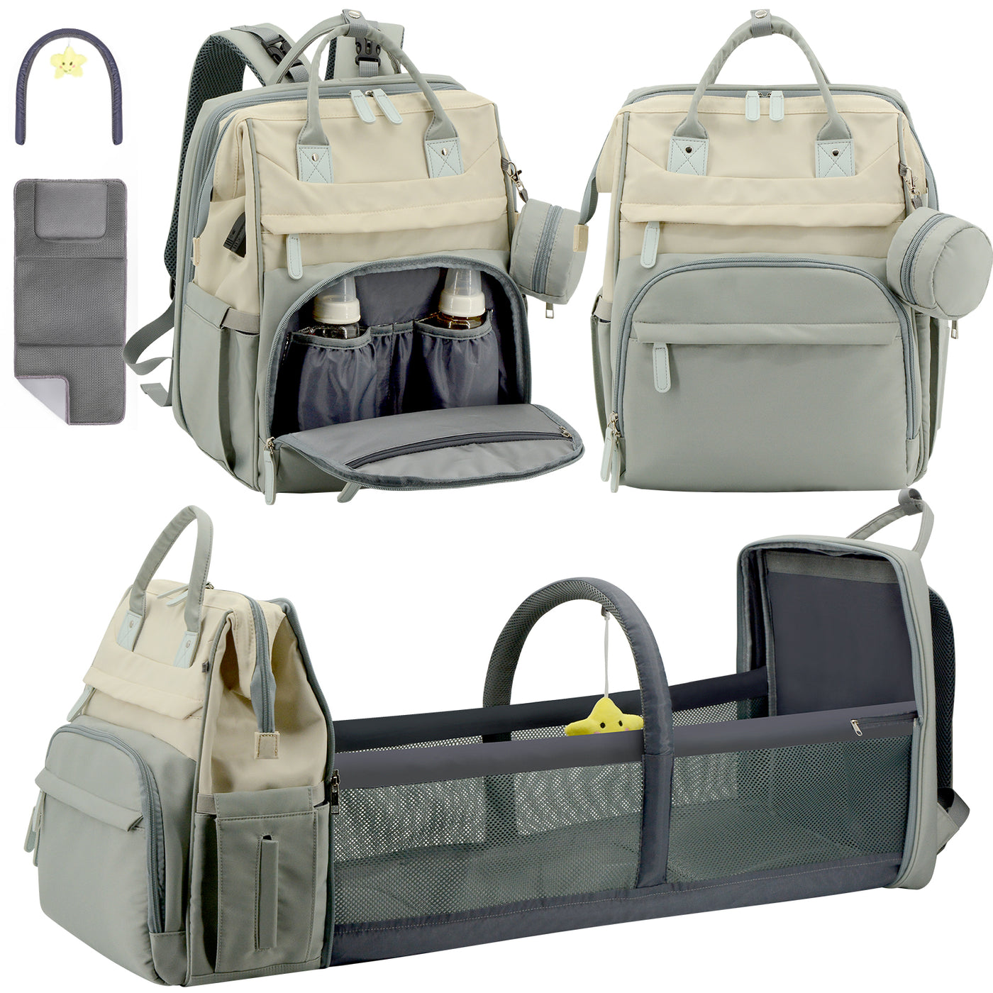 Baby Diaper Bag Backpack, Large Baby Bag with Bottle Holder, Stylish Diaper Backpacks for Travel