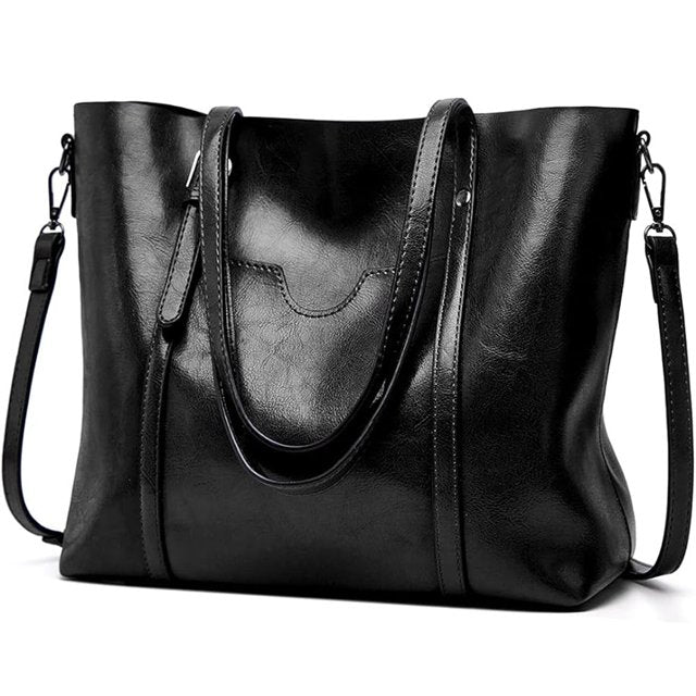 Derstuewe Women Vintage Leather Tote Bags , Ladies Handbags for Work Office Daily Used