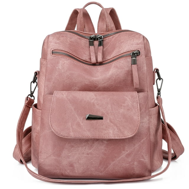 Women Backpack Anti-theft PU Leather Designer Travel Backpack , Fashion Shoulder Handbag, Black