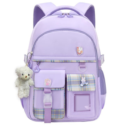Derstuewe Cute Purple School Backpack for Teens and Students, Purple Color