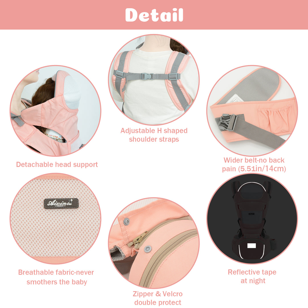 Derstuewe Baby Carrier, Baby Backpack Wrap for Infants Newborn