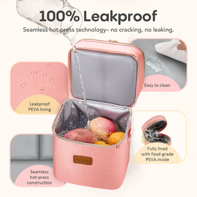 Breast Milk Cooler Travel Bag – Leakproof Insulated Baby Bottle Cooler Bag with Ice Pack, Portable lunch bag