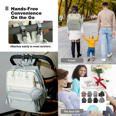 Baby Diaper Bag Backpack, Large Baby Bag with Bottle Holder, Stylish Diaper Backpacks for Travel
