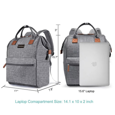 Derstuewe Unisex Classic Backpack, Casual Daypack with USB Charging Port for Women & Men, Pink