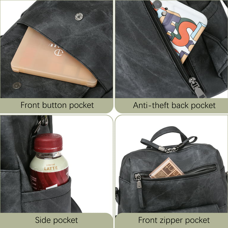 Women Anti-theft PU Leagther Backpack，Fashion Designer Travel Backpack for Men & Women, Pink