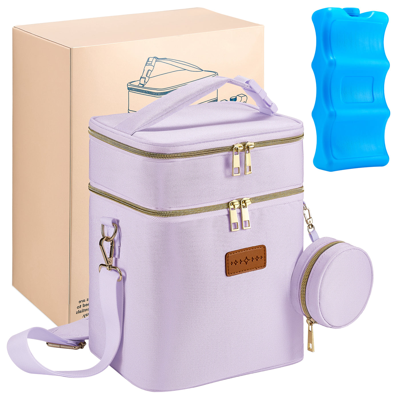 Breast Milk Cooler Travel Bag – Leakproof Insulated Baby Bottle Cooler Bag with Ice Pack, Portable lunch bag