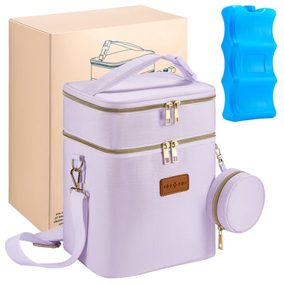 Breast Milk Cooler Travel Bag – Leakproof Insulated Baby Bottle Cooler Bag with Ice Pack, Portable lunch bag