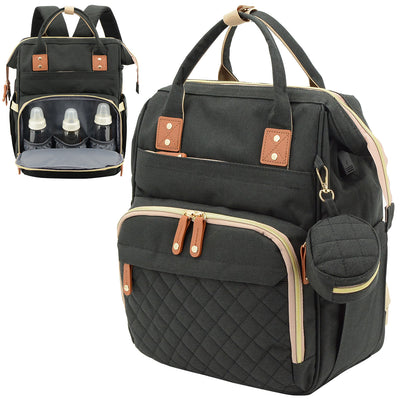 DERSTUEWE Diaper Bag Backpack,Multi-Functional Diaper Bag with Changing Station,USB Charging Port