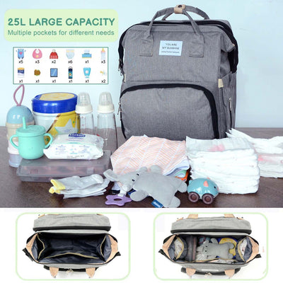 DERSTUEWE Diaper Bag Backpack,Multi-Functional Diaper Bag with Changing Station,USB Charging Port