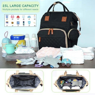 DERSTUEWE Diaper Bag Backpack,Multi-Functional Diaper Bag with Changing Station,USB Charging Port
