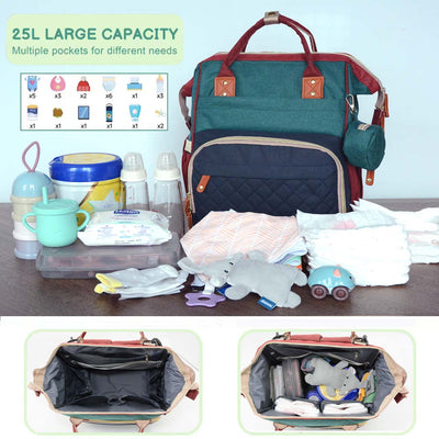 DERSTUEWE Diaper Bag Backpack,Multi-Functional Diaper Bag with Changing Station,USB Charging Port