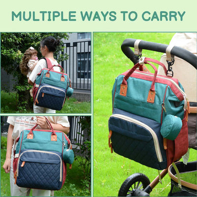 DERSTUEWE Diaper Bag Backpack,Multi-Functional Diaper Bag with Changing Station,USB Charging Port