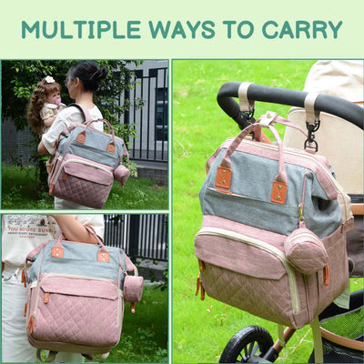 DERSTUEWE Diaper Bag Backpack,Multi-Functional Diaper Bag with Changing Station,USB Charging Port