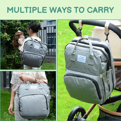 DERSTUEWE Diaper Bag Backpack,Multi-Functional Diaper Bag with Changing Station,USB Charging Port