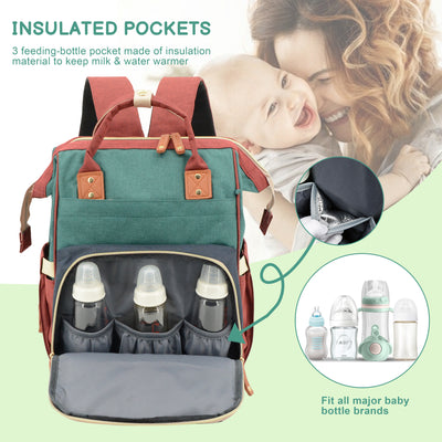 DERSTUEWE Diaper Bag Backpack,Multi-Functional Diaper Bag with Changing Station,USB Charging Port
