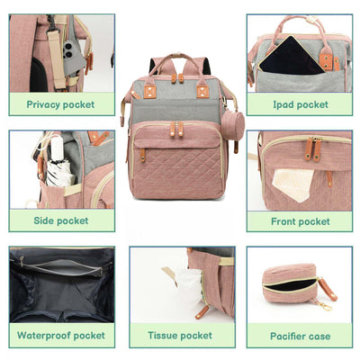 DERSTUEWE Diaper Bag Backpack,Multi-Functional Diaper Bag with Changing Station,USB Charging Port