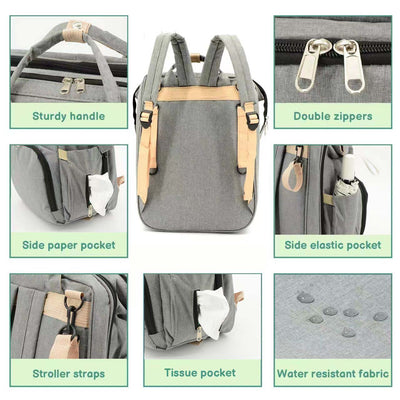 DERSTUEWE Diaper Bag Backpack,Multi-Functional Diaper Bag with Changing Station,USB Charging Port