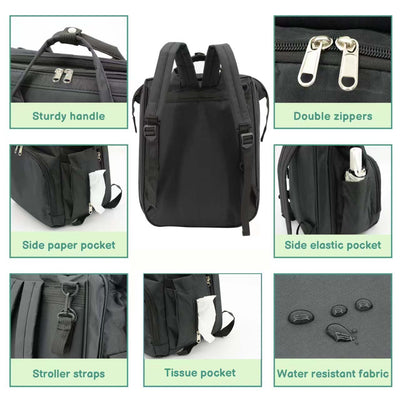 DERSTUEWE Diaper Bag Backpack,Multi-Functional Diaper Bag with Changing Station,USB Charging Port