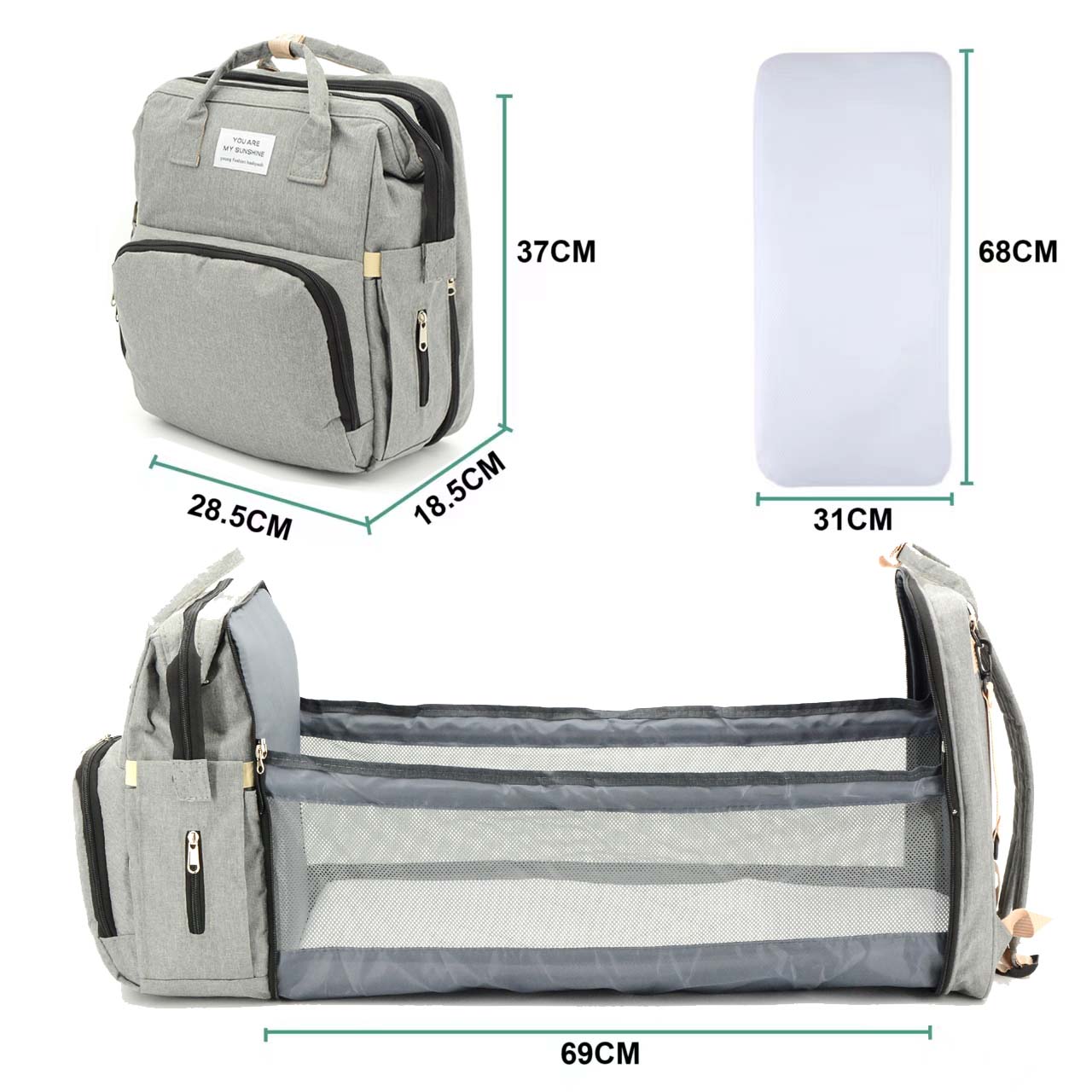 DERSTUEWE Diaper Bag Backpack,Multi-Functional Diaper Bag with Changing Station,USB Charging Port