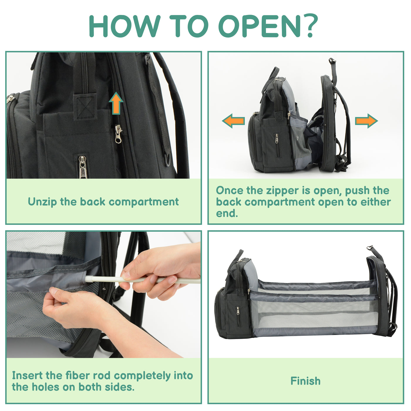 DERSTUEWE Diaper Bag Backpack,Multi-Functional Diaper Bag with Changing Station,USB Charging Port