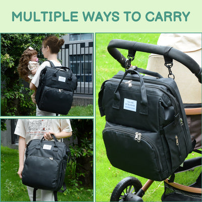DERSTUEWE Diaper Bag Backpack,Multi-Functional Diaper Bag with Changing Station,USB Charging Port