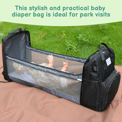 DERSTUEWE Diaper Bag Backpack,Multi-Functional Diaper Bag with Changing Station,USB Charging Port