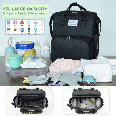 DERSTUEWE Diaper Bag Backpack,Multi-Functional Diaper Bag with Changing Station,USB Charging Port