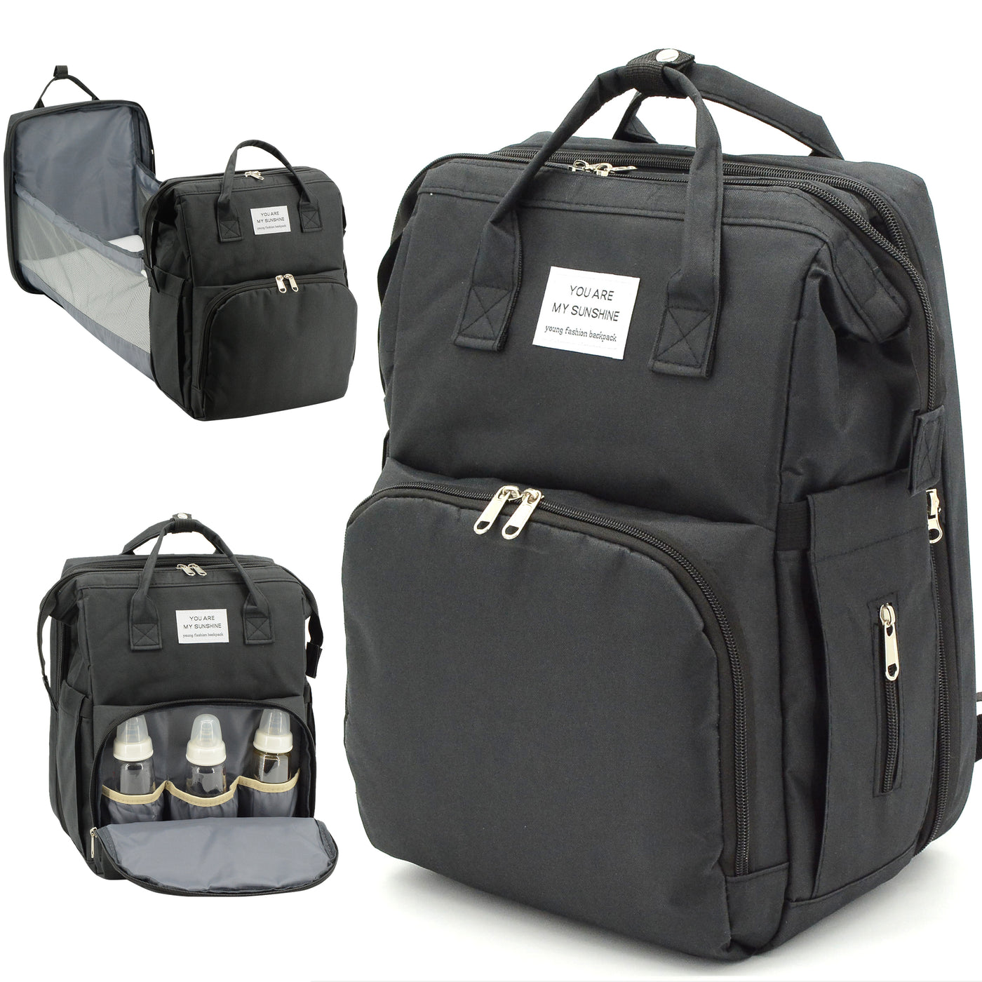 DERSTUEWE Diaper Bag Backpack,Multi-Functional Diaper Bag with Changing Station,USB Charging Port