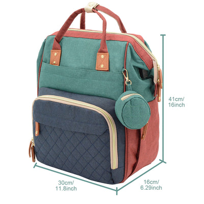 DERSTUEWE Diaper Bag Backpack,Multi-Functional Diaper Bag with Changing Station,USB Charging Port