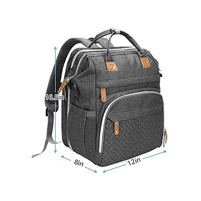 DERJUNSTAR Diaper Backpack with Changing Station Dark Grey 04