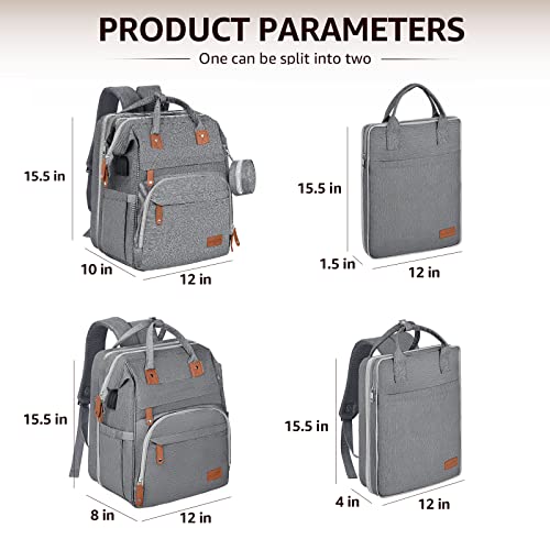 Diaper Backpack With Laptop Bag Grey 06