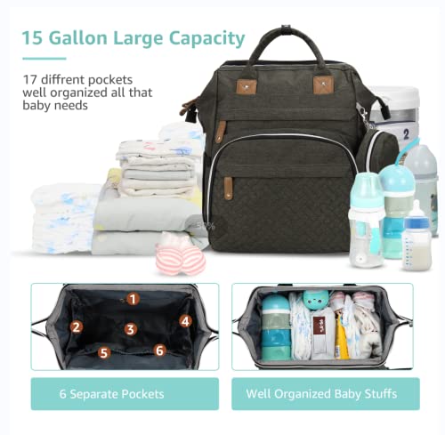 DERJUNSTAR Diaper Bag Backpack, Baby Diaper Bags, Baby Shower Gifts, with Portable Diaper Pad