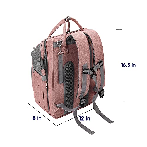 DERSTUEWE Diaper Bag Backpack，Baby Diaper Bags, Baby Shower Gifts, Multifunctional diaper backpack Large Capacity, (Pink)