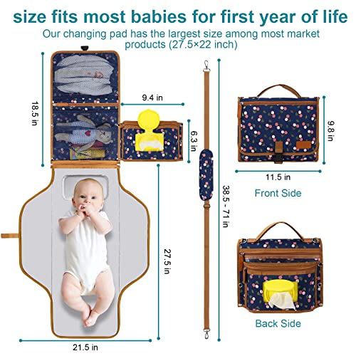 Portable Diaper Changing Pad, DerJunstar Portable Changing pad for Newborn Girl & Boy