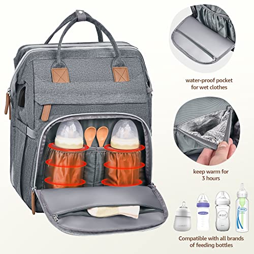 Diaper Backpack Bag Grey 04
