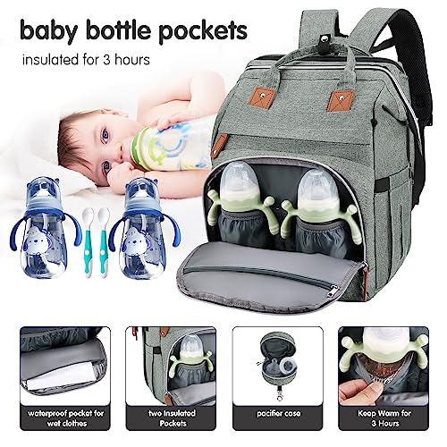 DERJUNSTAR Diaper Bag Backpack,Baby Diaper Bags, Baby Shower Gifts, with Portable Diaper Pad