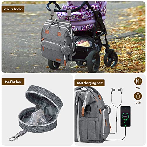 Diaper Backpack With Laptop Bag Grey 07