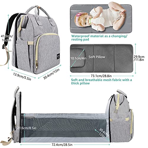 DERSTUEWE Diaper Bag Backpack，Baby Diaper Bags Multi functional Travel