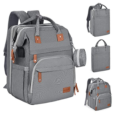 Diaper Backpack With Laptop Bag Grey 01