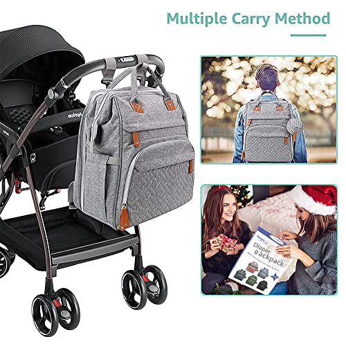 Diaper Backpack Bag Heather Grey 02